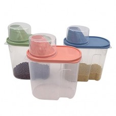 3 Sets plastiques hermétiques Boîtes  récipient à nourriture  Conserve la nourriture fraîche et sèche (Rose  vert  bleu)  transparent  2.5 L - B077K3G9CG